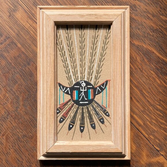 Navajo Indian Native American Art - Sand Painting, Signed by Keedah - Vintage - Picture 1 of 5